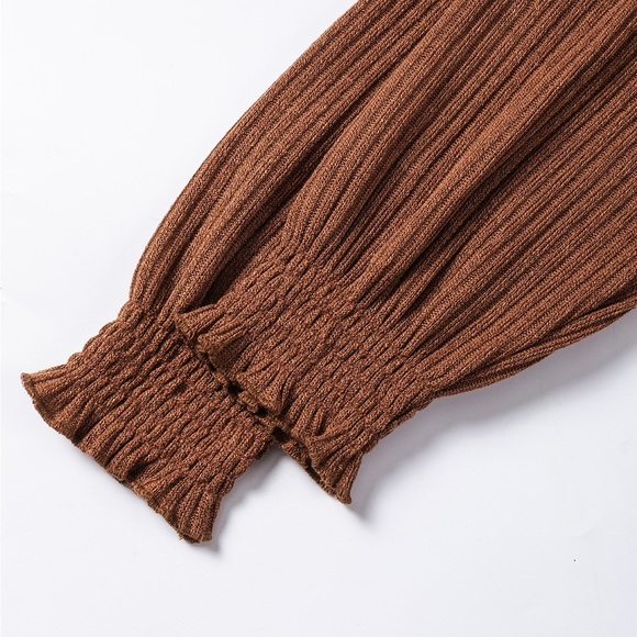 Chestnut Color Ribbed Sweater - Picture 3 of 6